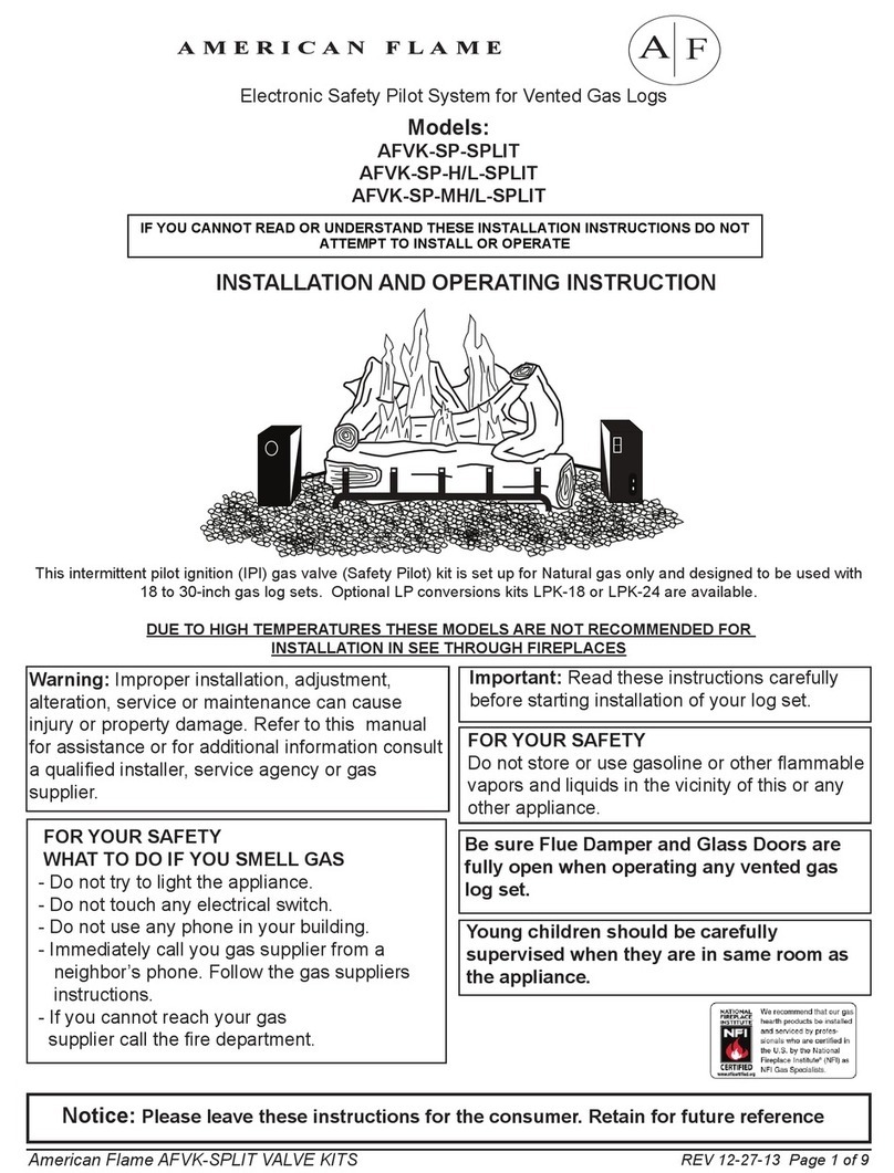 american flame AFVK-SP-SPLIT Installation and operating instruction american flame AFVK-SP-SPLIT Installation and operating instruction