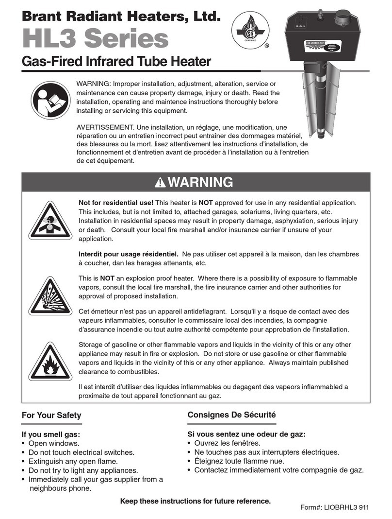Brant Radiant Heaters HL3 Series user manual