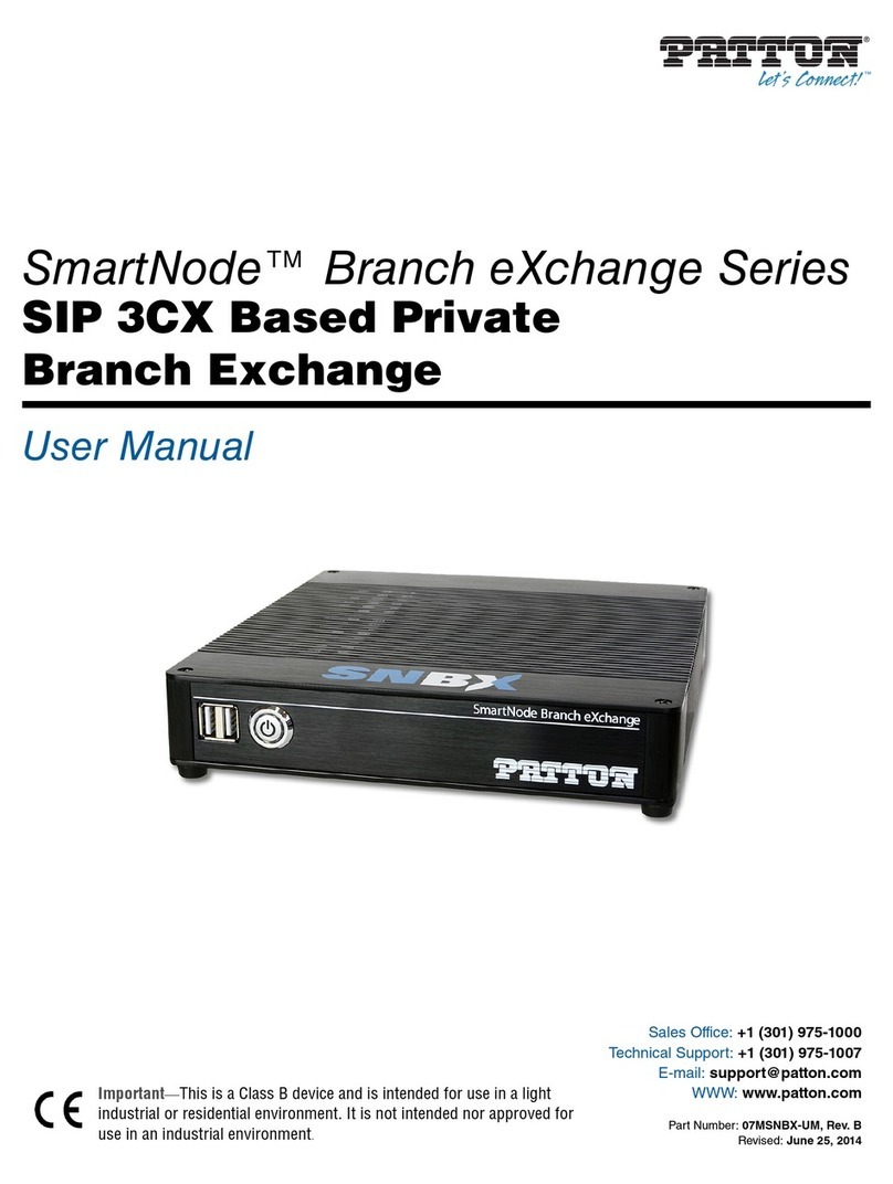 Patton SmartNode Branch eXchange Series user manual