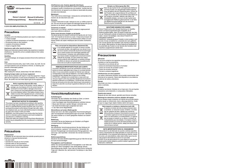 Vox V110NT owner's manual