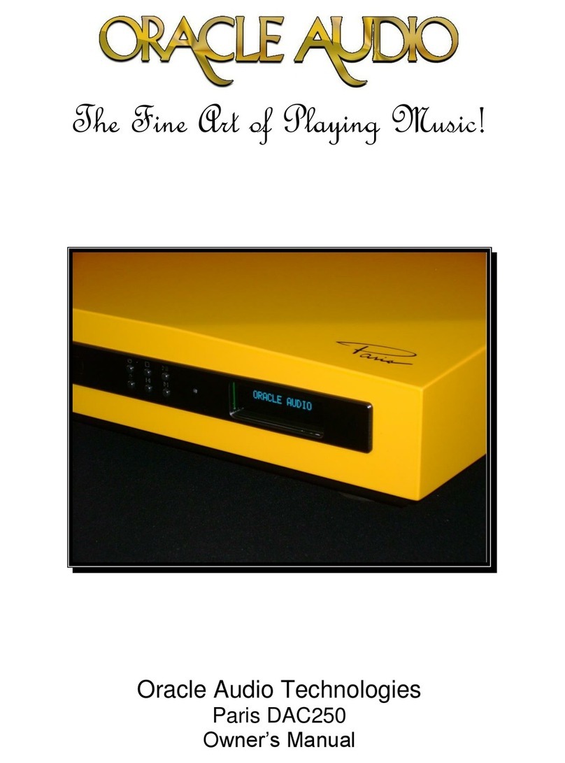 Oracle Audio Paris DAC250 owner's manual