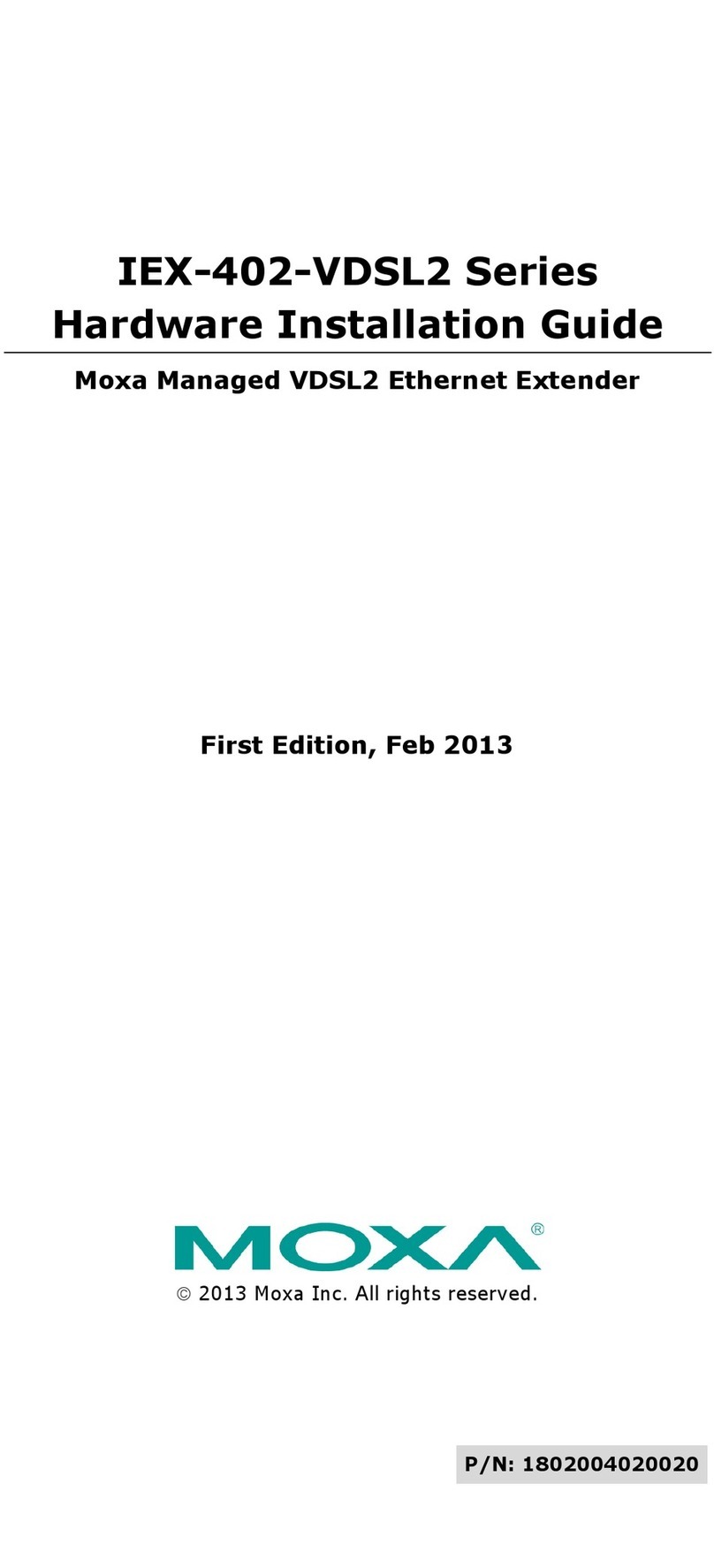 Moxa Technologies IEX-402-VDSL2 Series Manual