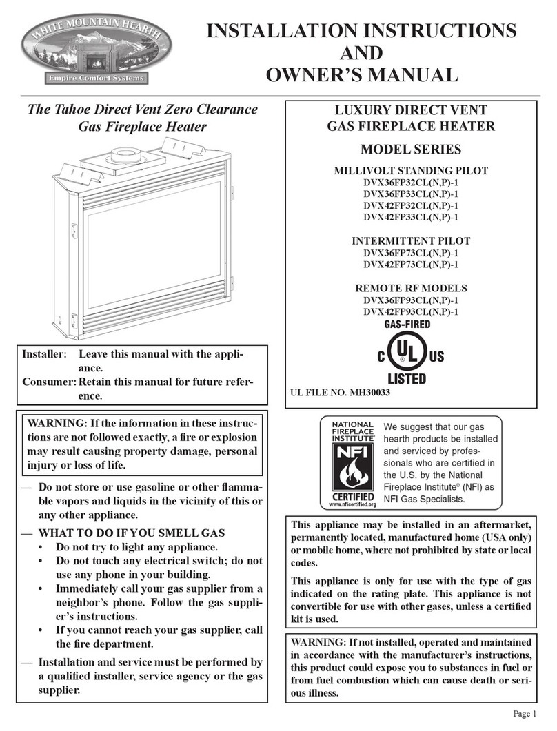 White Mountain Hearth DVX36FP32CLN-1 Quick start guide White Mountain Hearth DVX36FP32CLN-1 Quick start guide