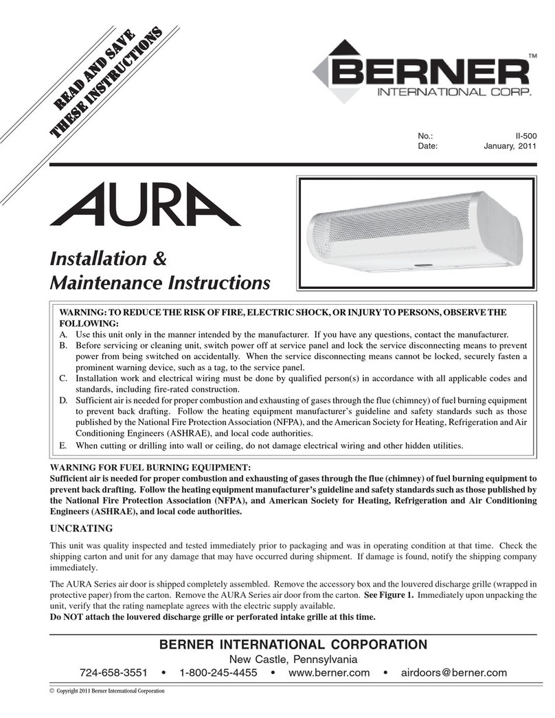 Berner Aura ARA1036 Installation and operating instructions
