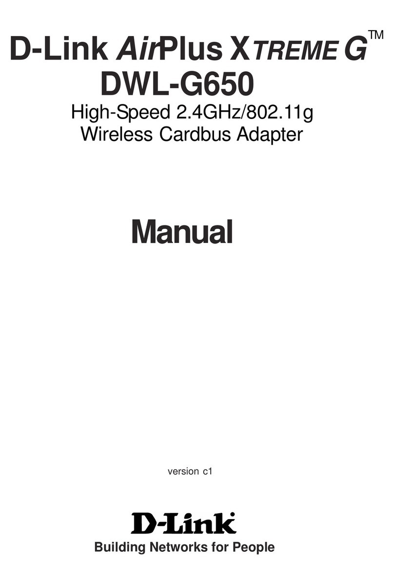 D-Link DWL-G650 - AirPlus Wireless 802.11b 11Mbps/802.11g 54Mbps PC... User manual