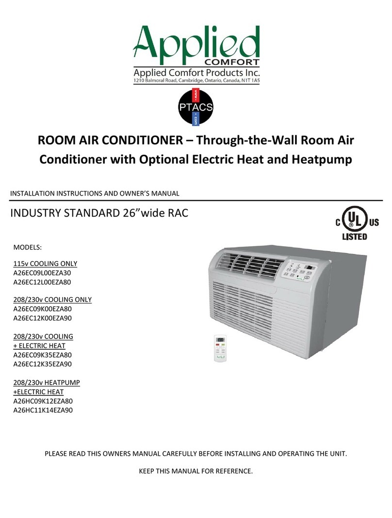 Applied Comfort A26EC09L00EZA30 Quick start guide Applied Comfort A26EC09L00EZA30 Quick start guide