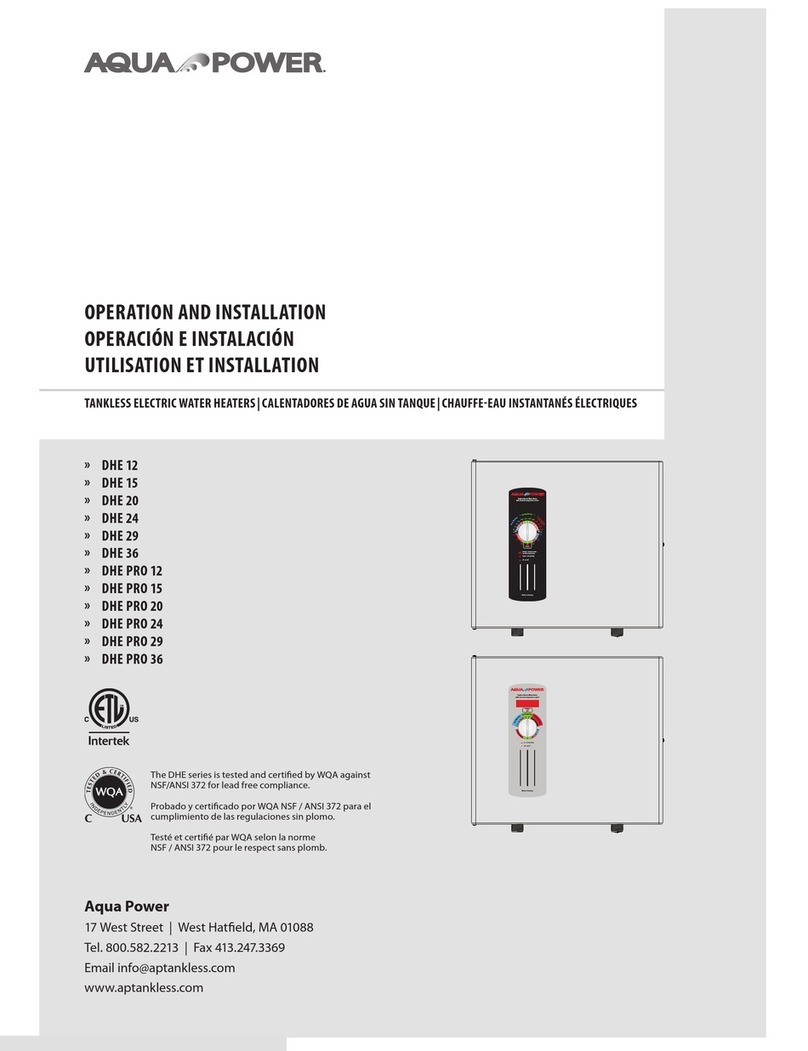 Aqua Power DHE12 Operation and installation Aqua Power DHE12 Operation and installation