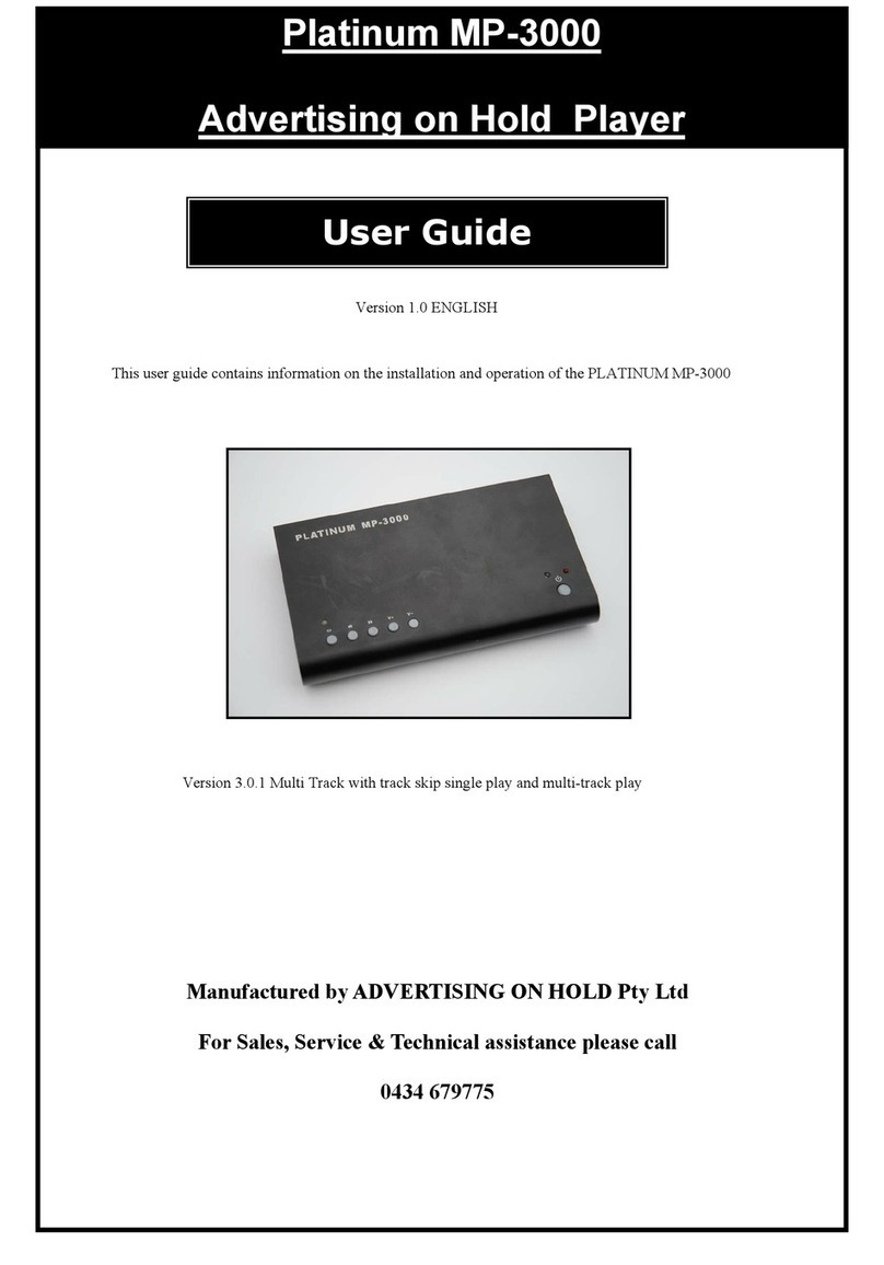 ADVERTISING ON HOLD Platinum MP-3000 user guide