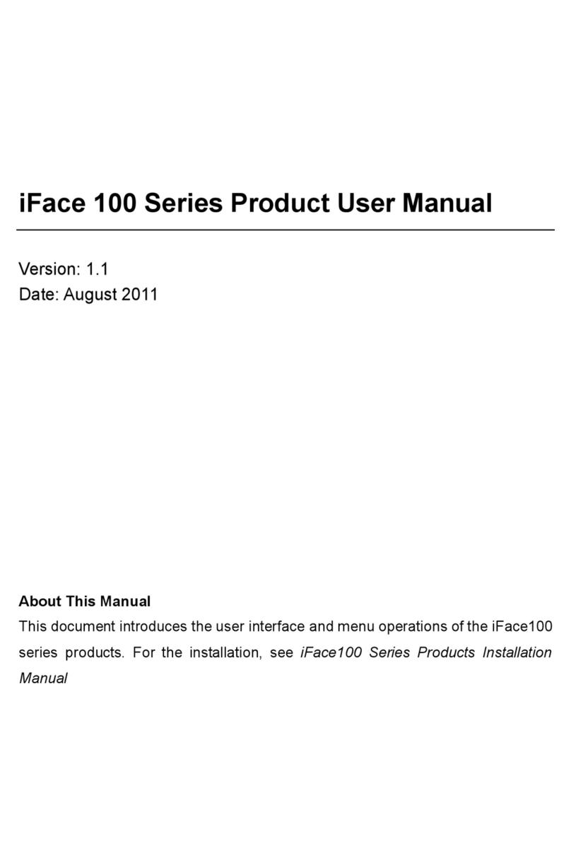 Zksoftware iFace 100 Series Product user manual