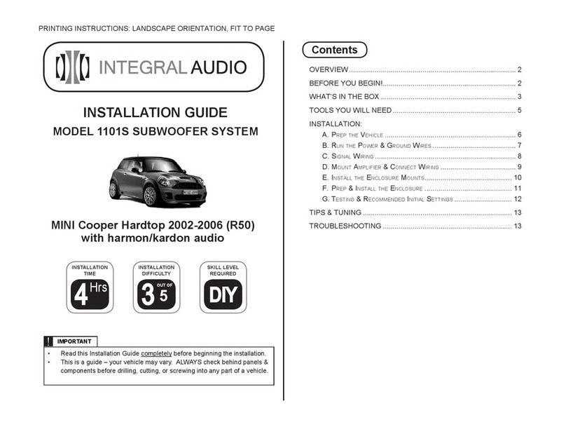 Integral Audio 1101S installation guide