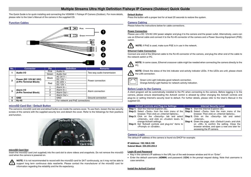 Vicon V9360-1 User manual