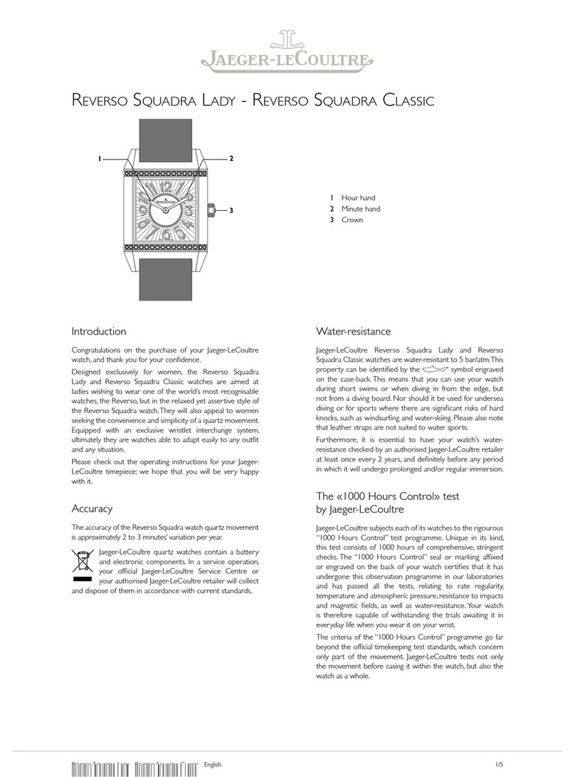 Jaeger-leCoultre Reverso Squadra Lady user manual