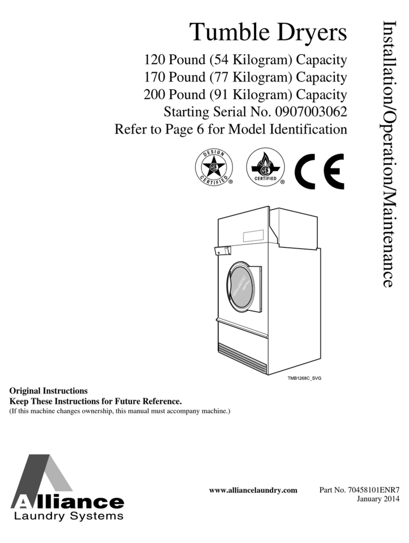 Alliance Laundry Systems CA120L Owner's manual