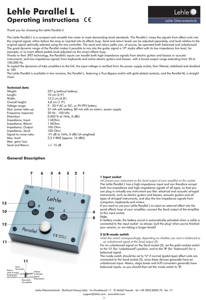Lehle Parallel L operating instructions