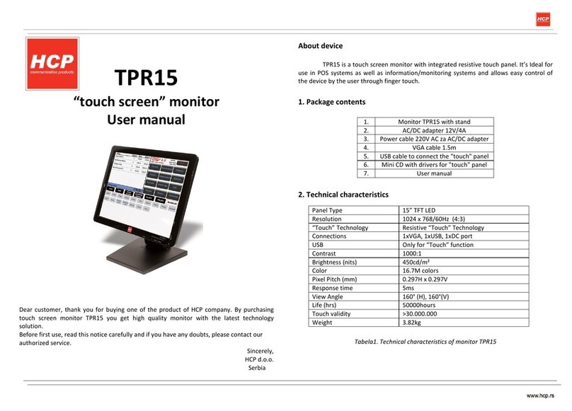 HCP TPR15 User manual