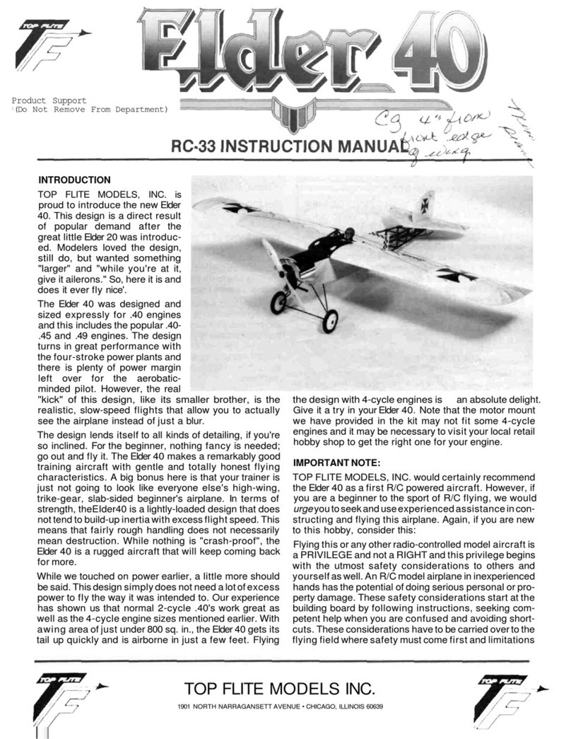 Top Flite Models RC-33 Elder 40 User manual Top Flite Models RC-33 Elder 40 User manual
