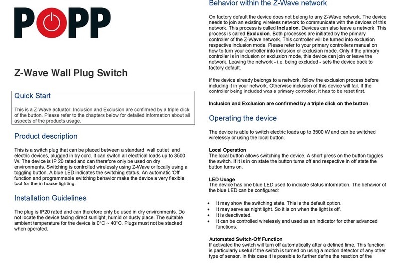 Popp Z-Wave quick start guide