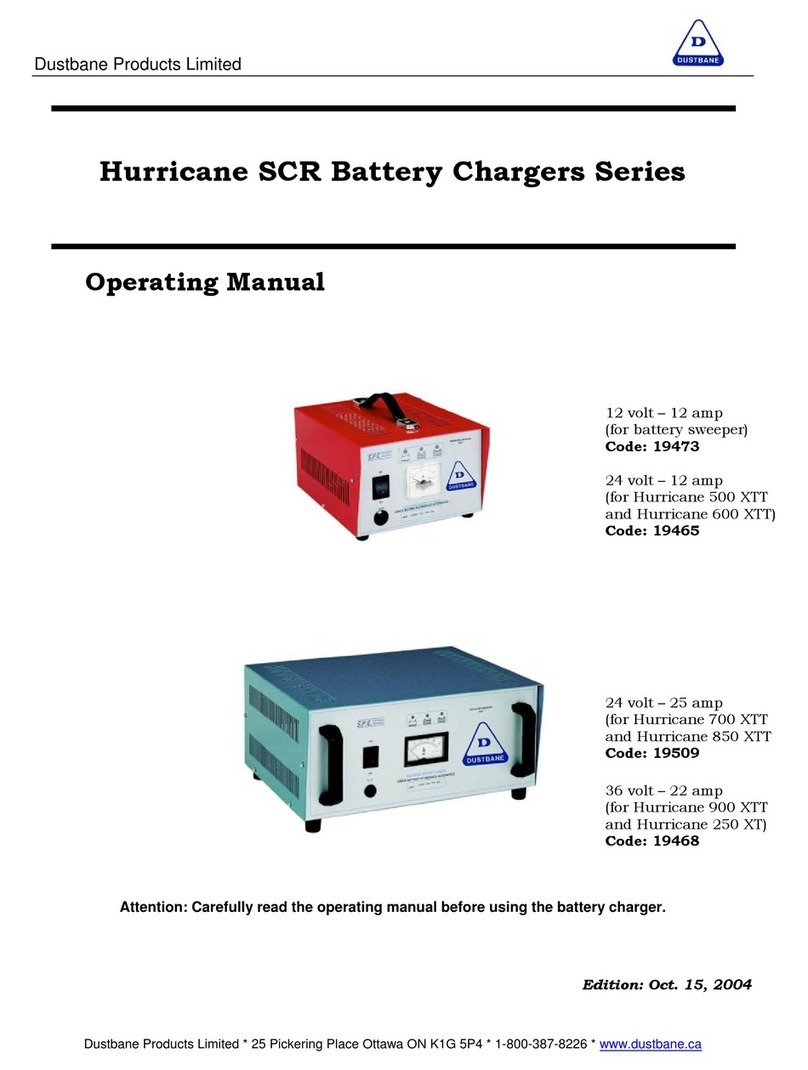 Dustbane Hurricane SCR Battery Chargers Series operating manual