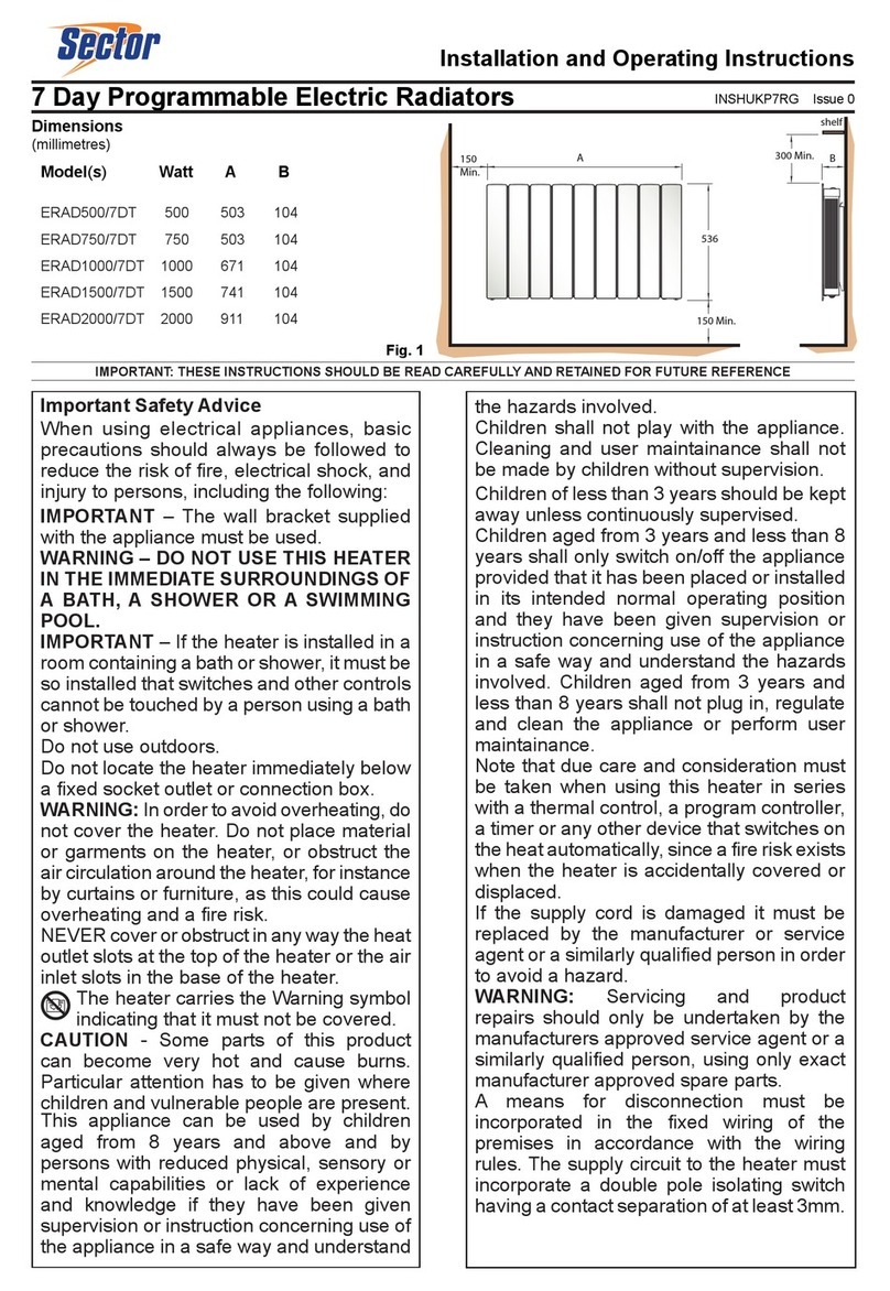 Sector ERAD500/7DT Installation and operating instructions