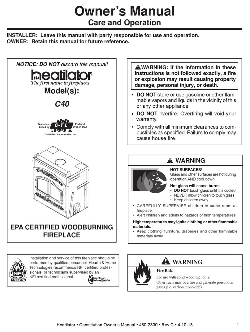 Heatilator CONSTITUTION C-40 owner's manual Heatilator CONSTITUTION C-40 owner's manual