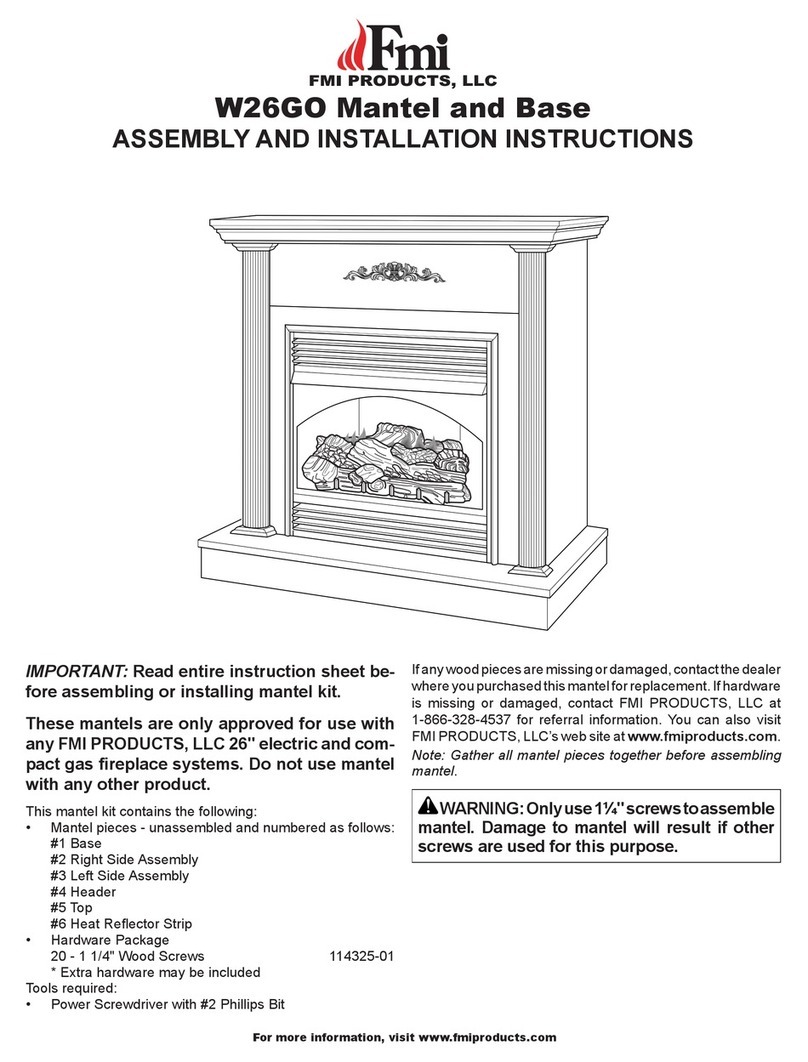 FMI W26GO MANTEL Assembly and installation instructions