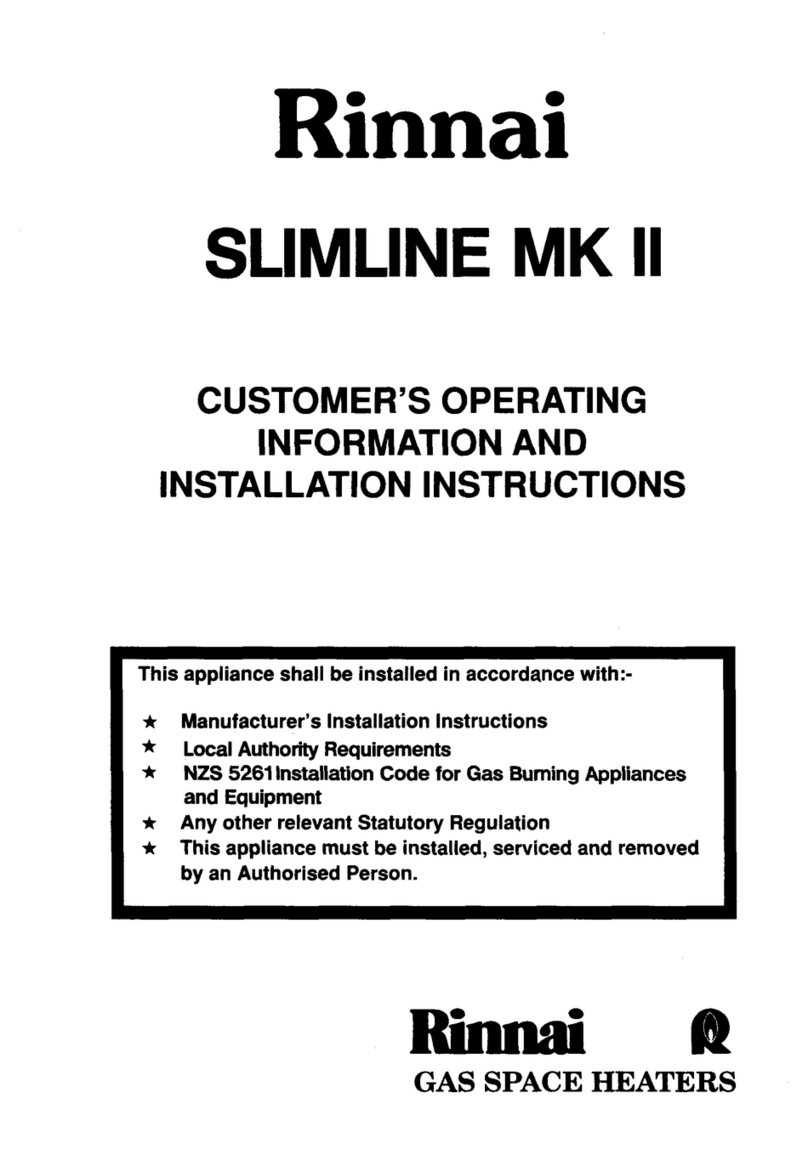 Rinnai Slimline 2 Operating information & installation instructions Rinnai Slimline 2 Operating information & installation instructions