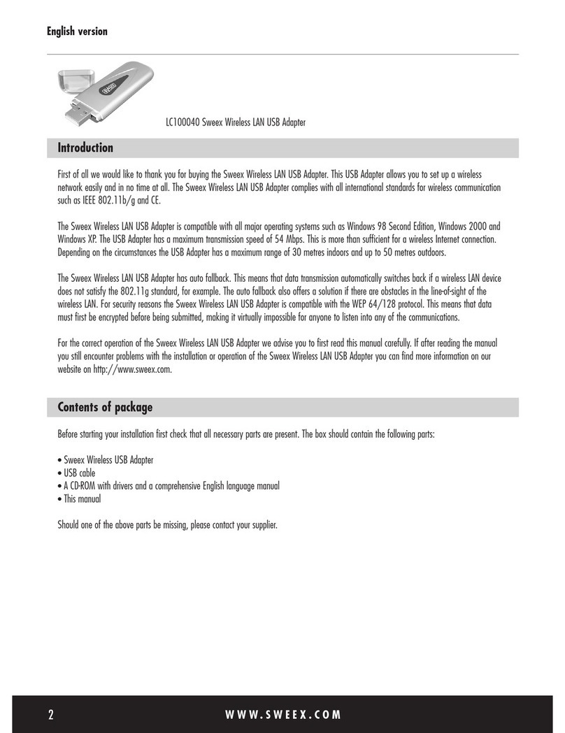 SWEEX LC100040 User manual SWEEX LC100040 User manual