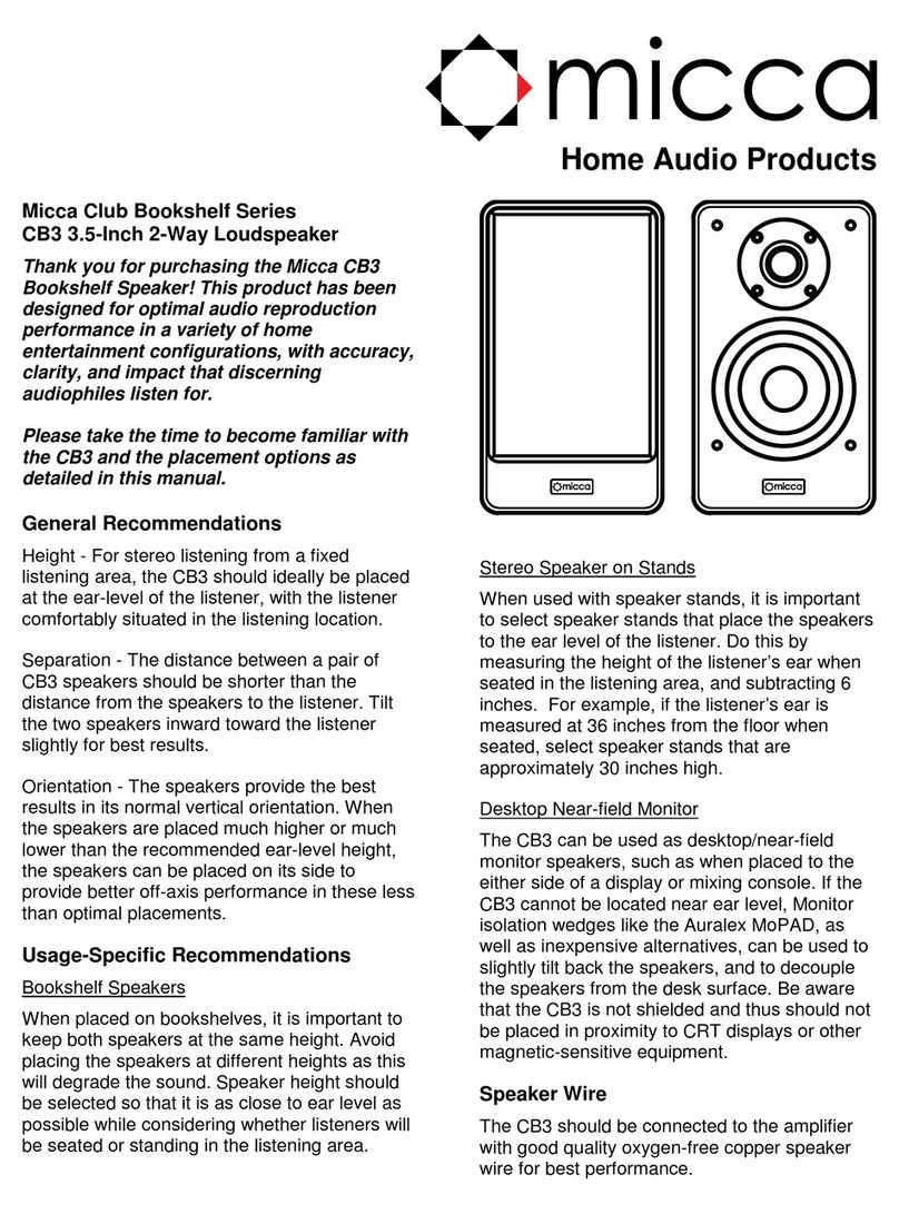 Micca CB3 Club Bookshelf Series User manual