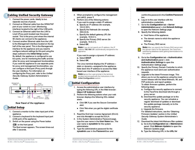 FaceTime USG1030 quick start guide