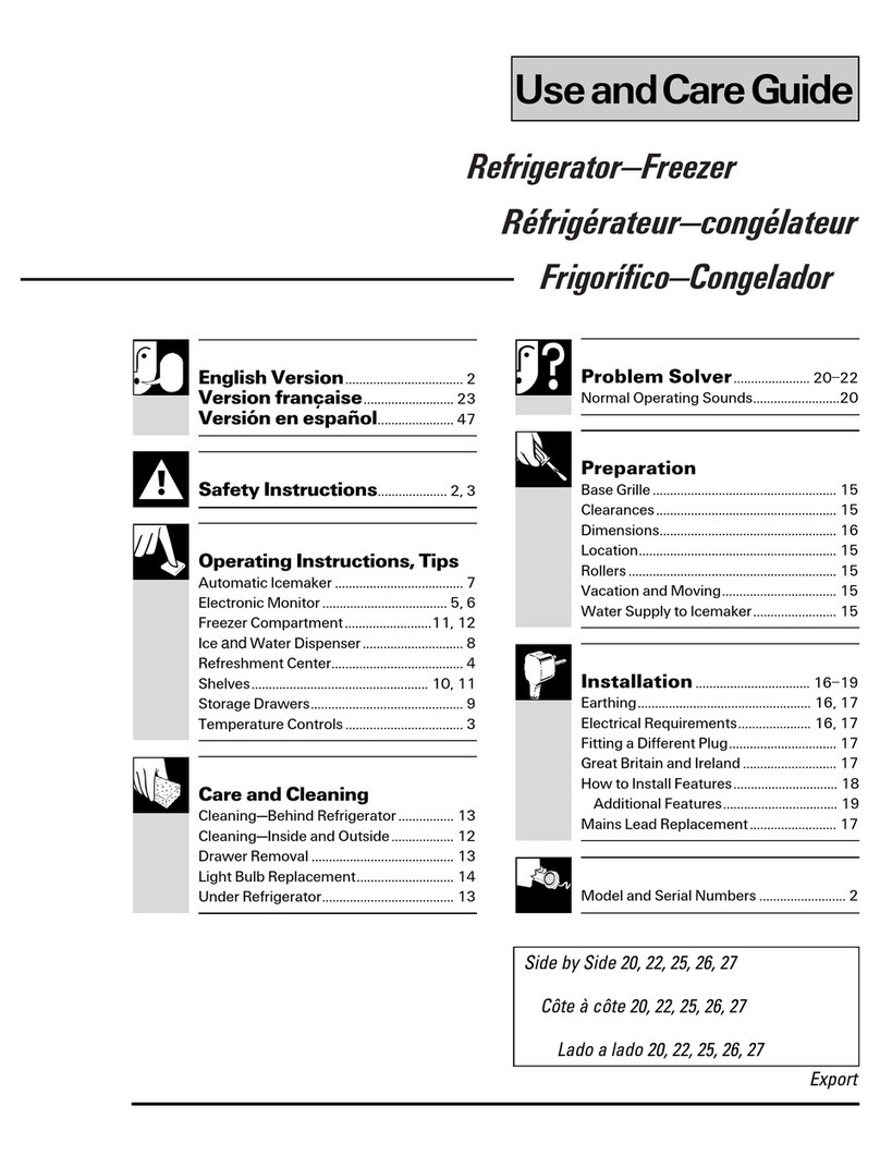 GE Side by Side 26 User manual
