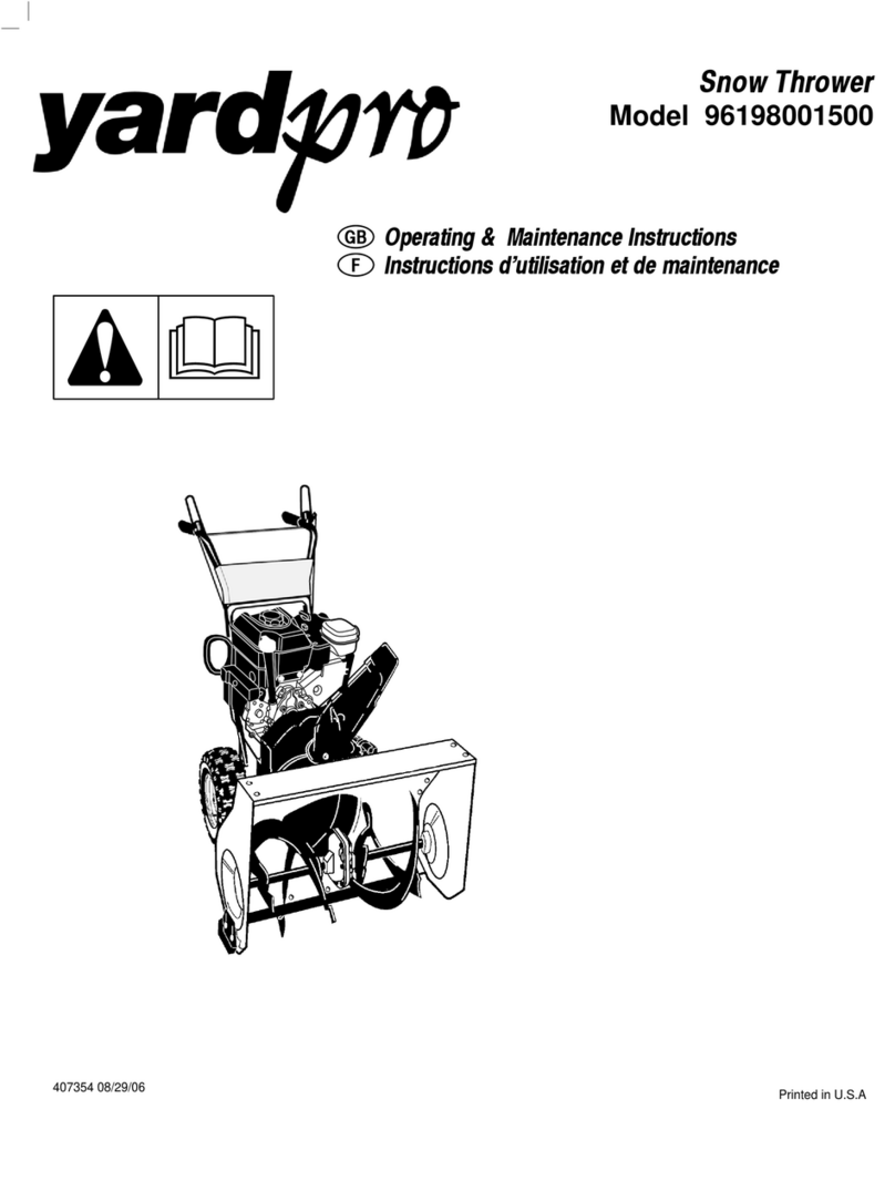 Yard Pro 96198001500 Operating & maintenance instructions