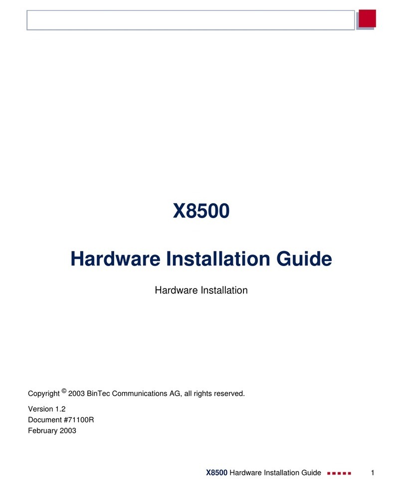 BinTec X8500 Hardware installation guide