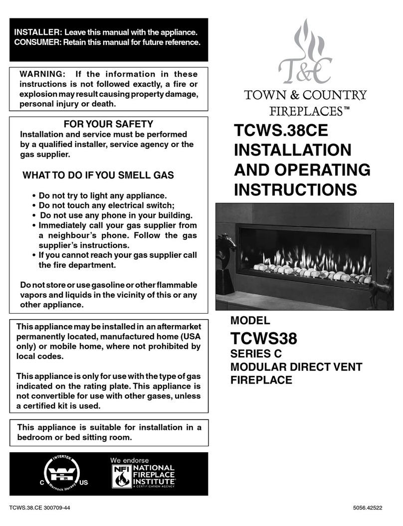 Town & Country Fireplaces TCWS38 Installation and operating instructions Town & Country Fireplaces TCWS38 Installation and operating instructions