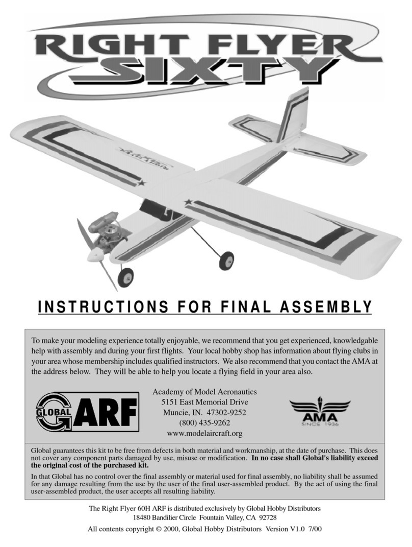 Global Hobby Right Flyer 60H ARF Instructions for final assembly
