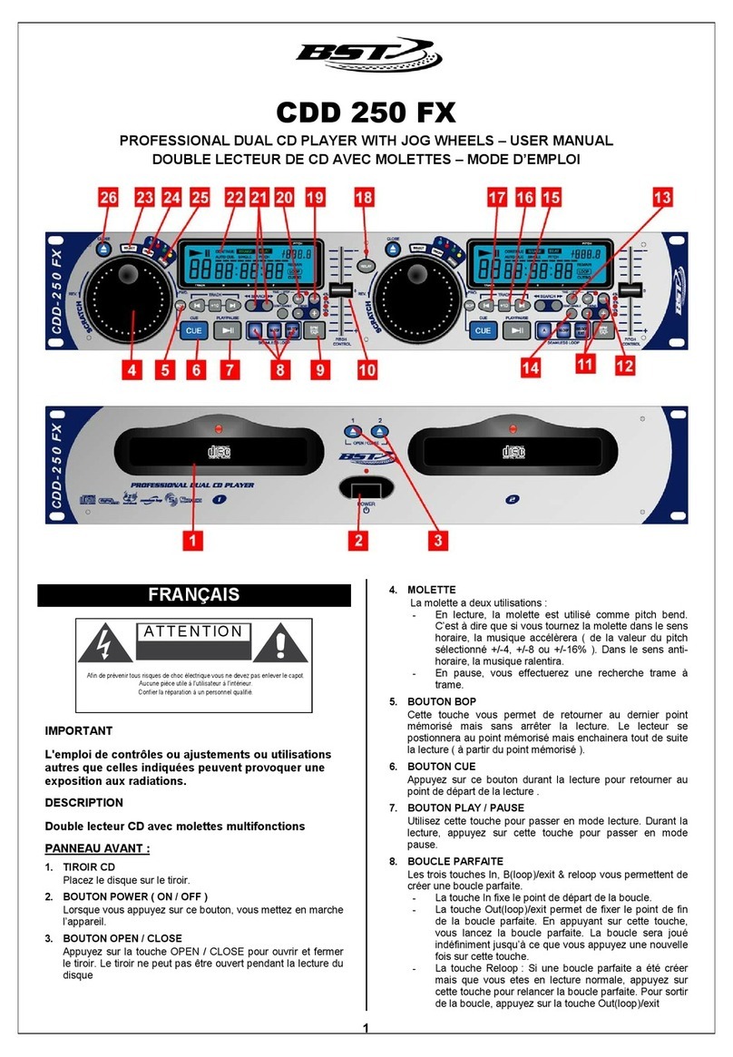 BST CDD 250 FX user manual