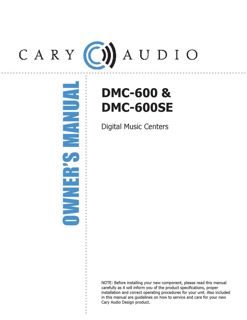 Cary Audio Design DMC--600 owner's manual