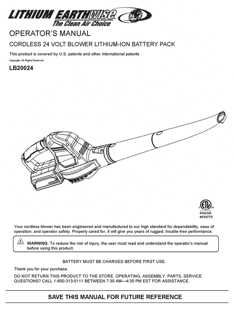 Lithium Earthwise LB20024 Operator's manual