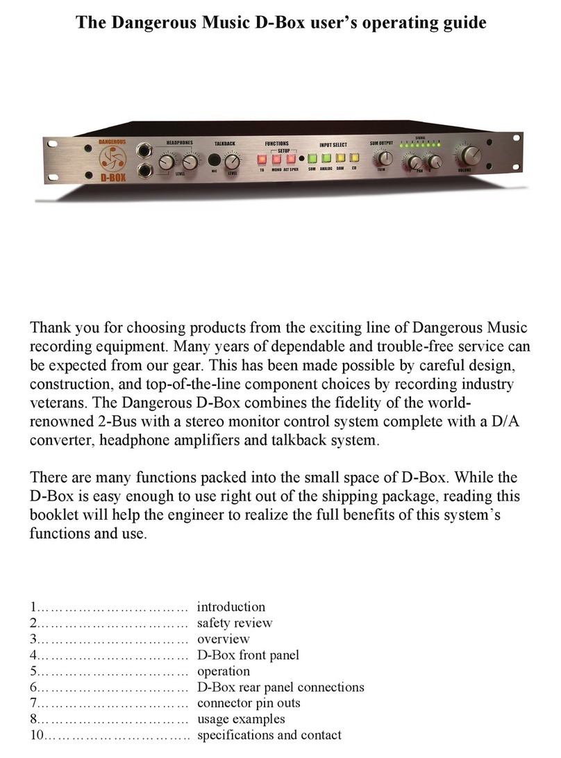Dangerous Music D-Box User's operation guide