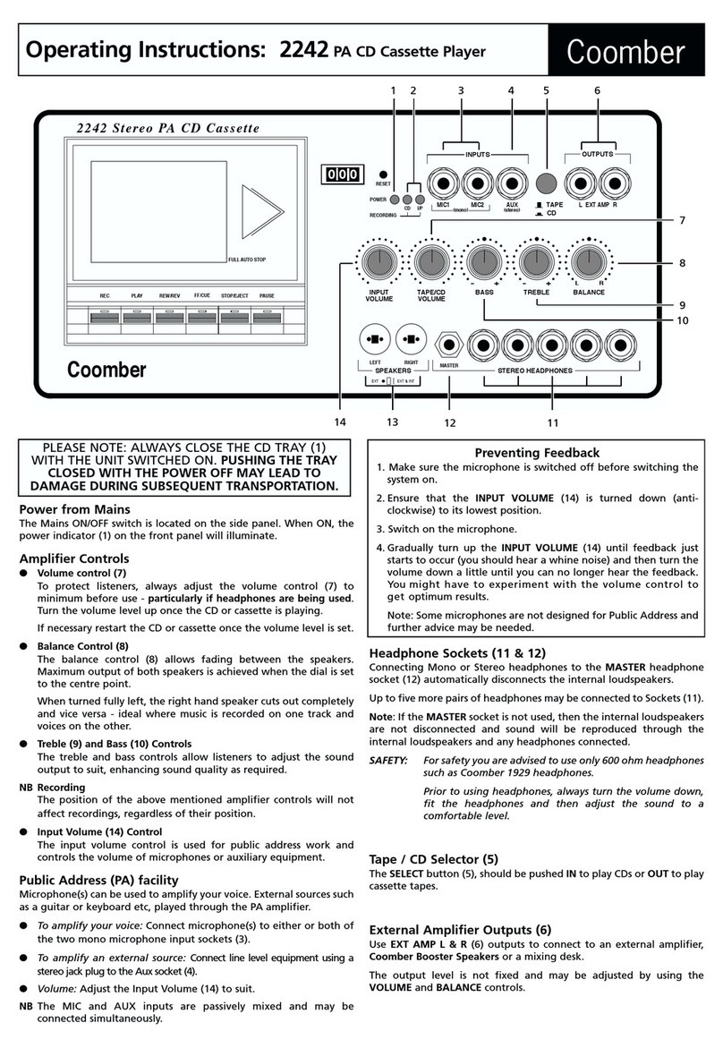Coomber 2242 User manual