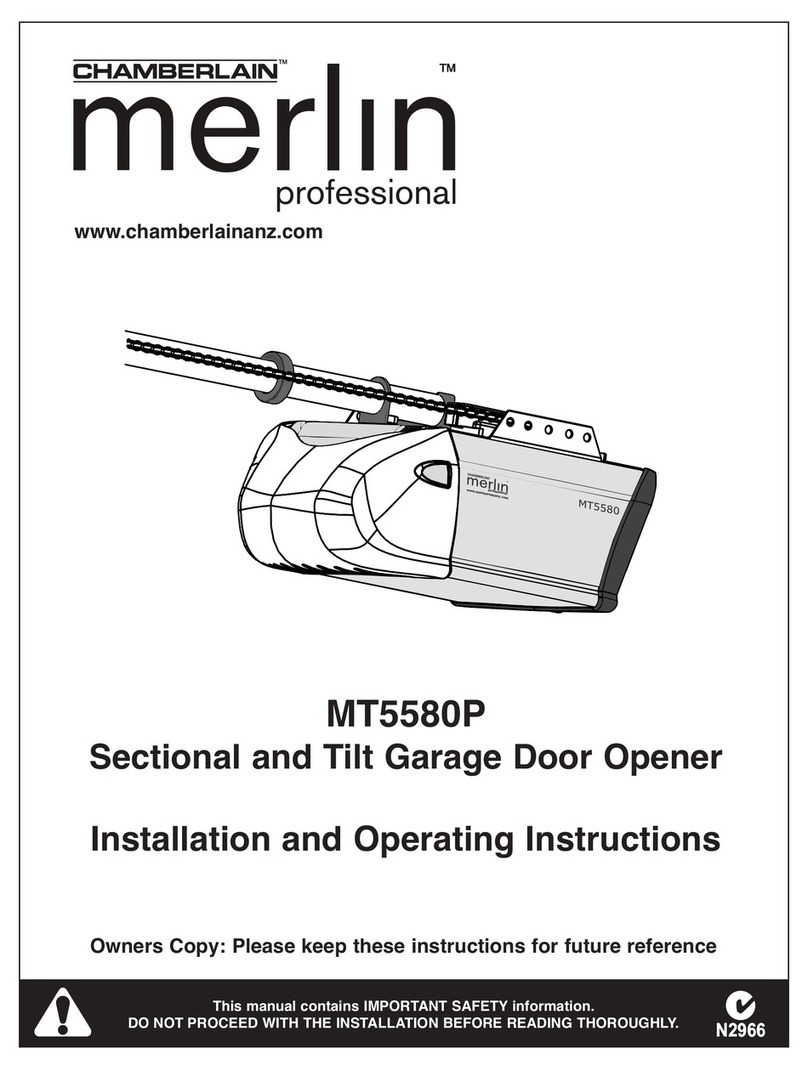 Chamberlain merlin MT5580P User manual Chamberlain merlin MT5580P User manual