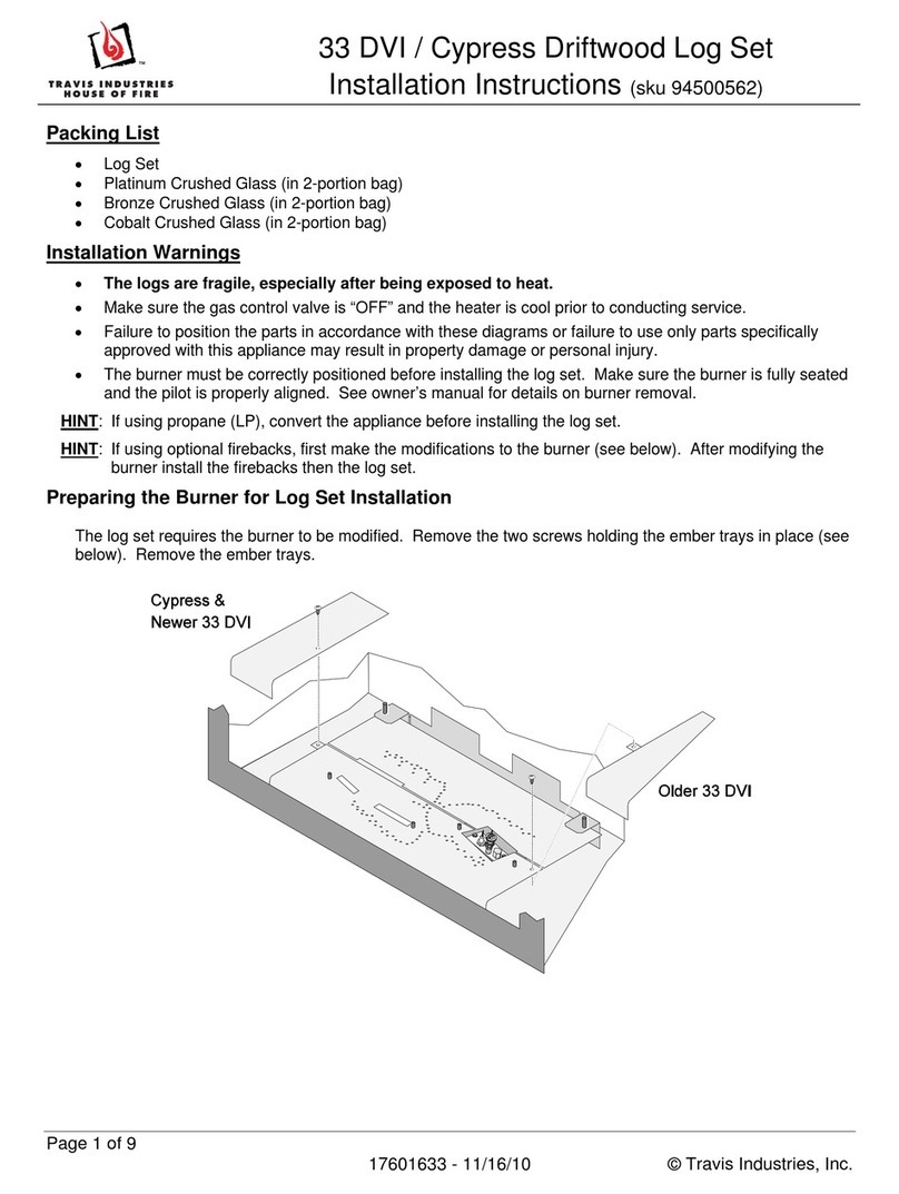 Travis Industries 33 DVI Log Set User manual