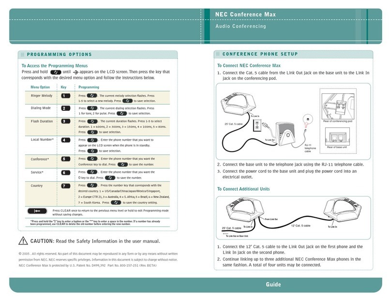 NEC Conference Max User manual