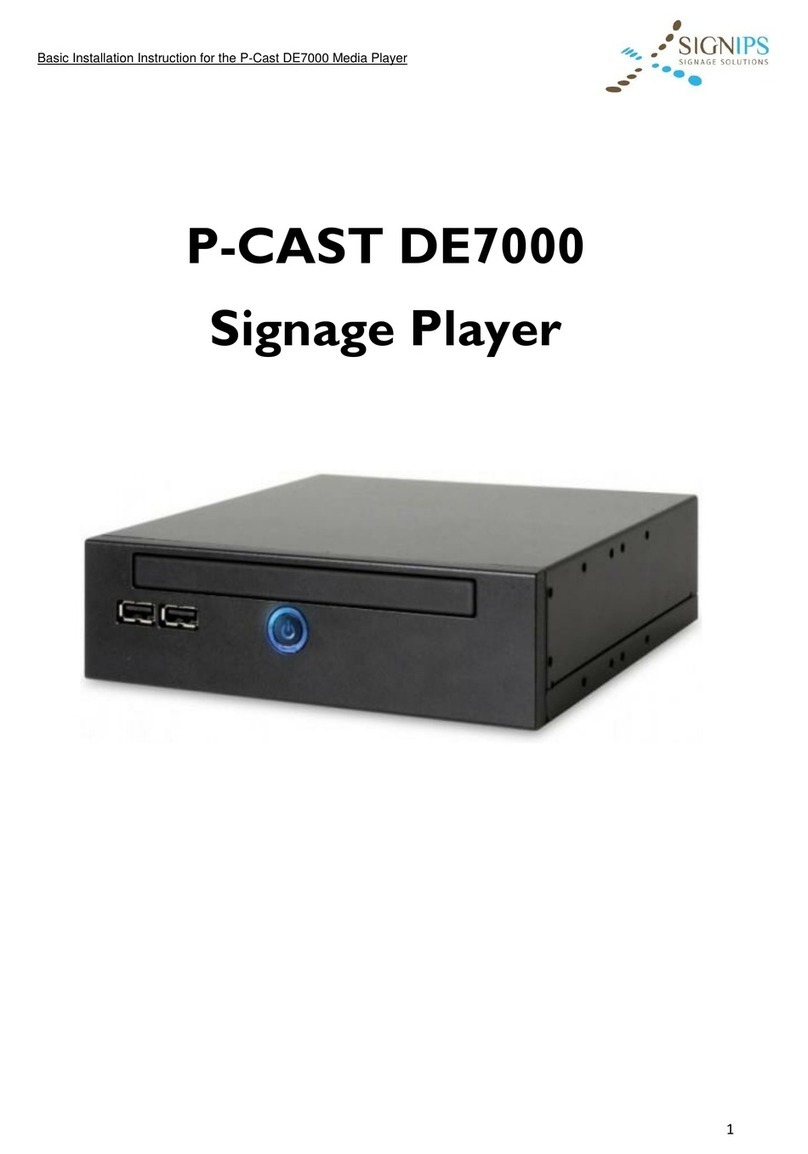 SIGNIPS P-CAST DE7000 Basic installation/operation