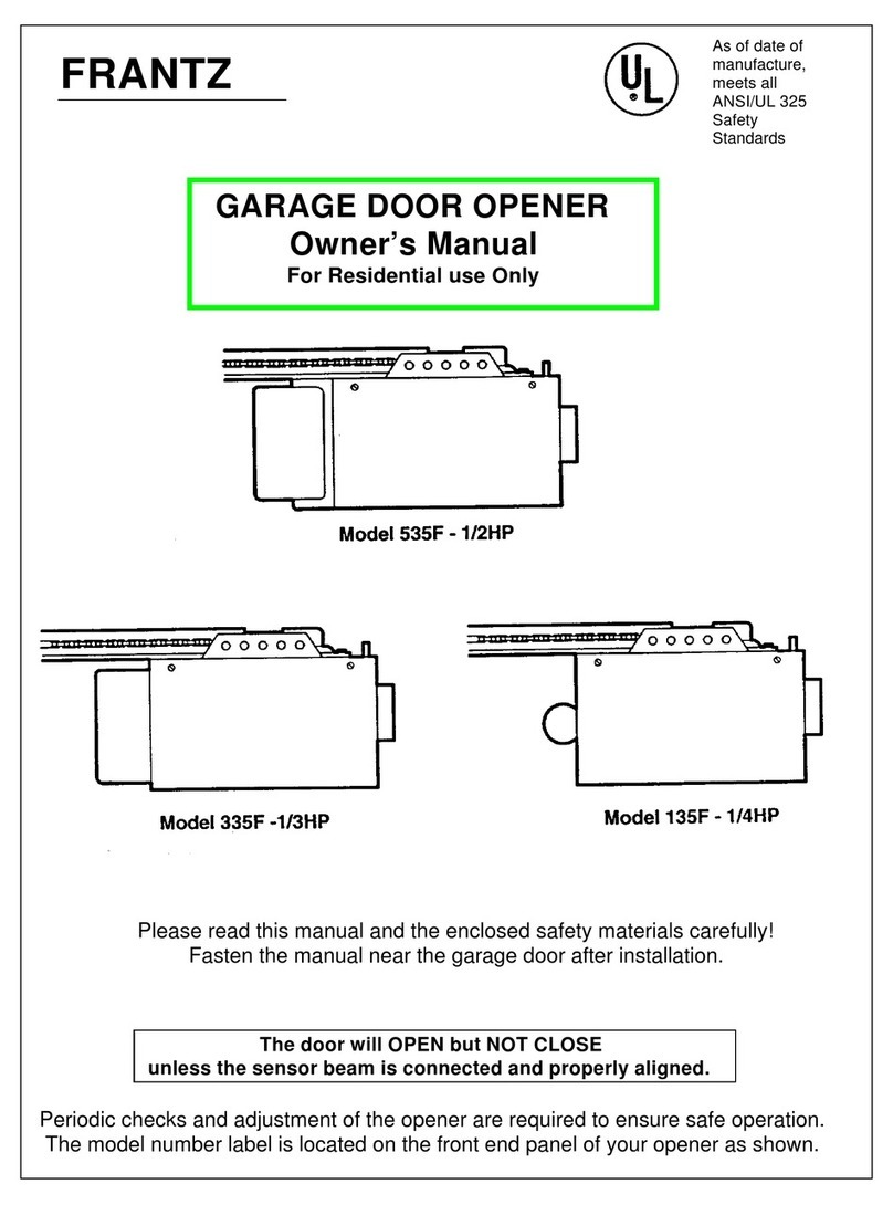 Frantz 535F-1/2HP owner's manual