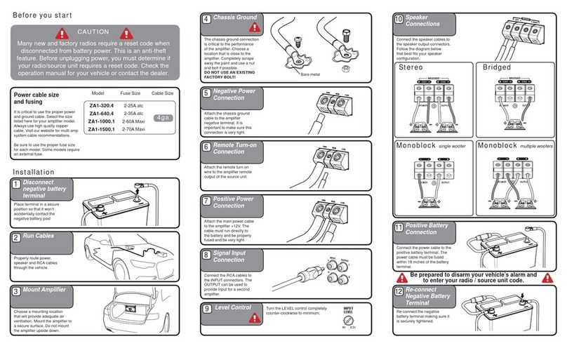 MB QUART ZA1-320.4 Quick start installation guide