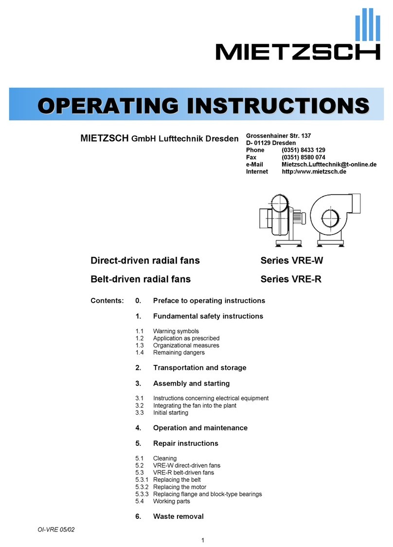 Mietzsch VRE-W Series operating instructions