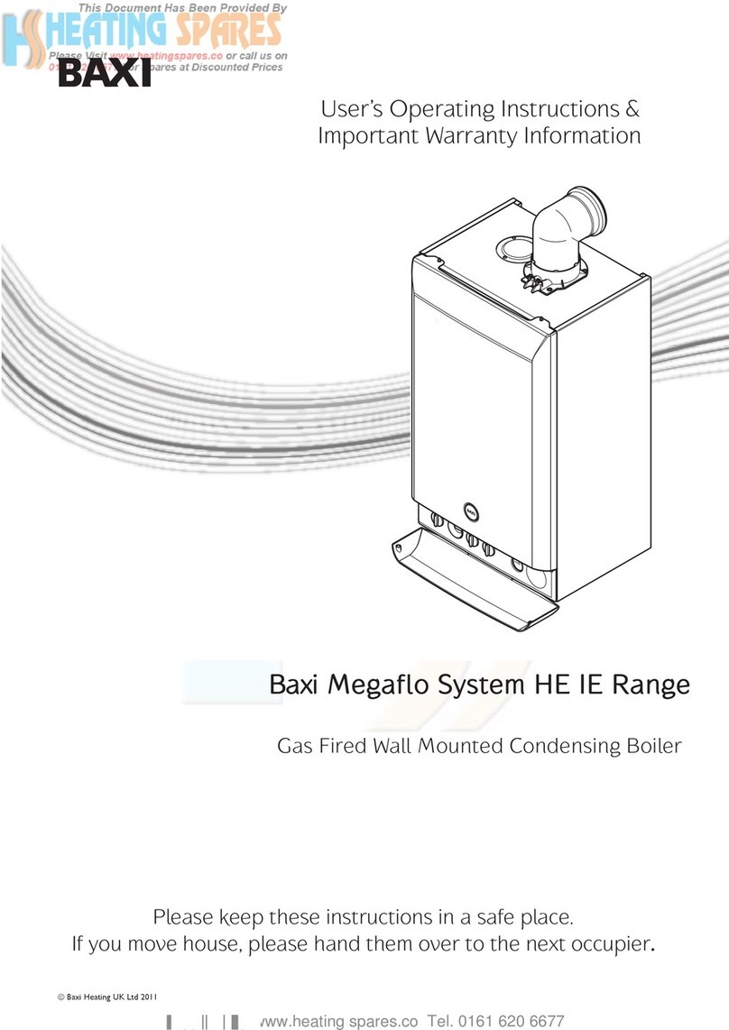 Baxi Megaflo System 15 HE A User's operating instructions & important warranty information