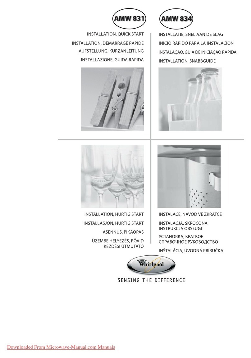 Whirlpool AMW 831 quick start guide
