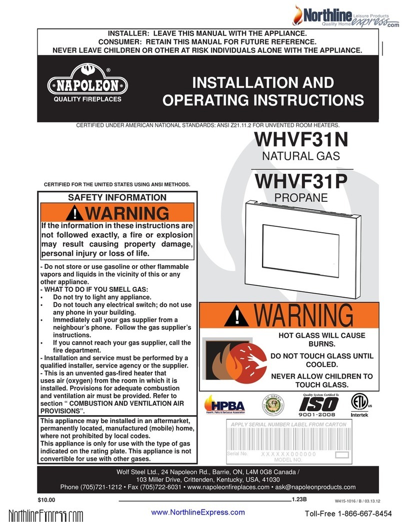 Napoleon WHVF31N User manual