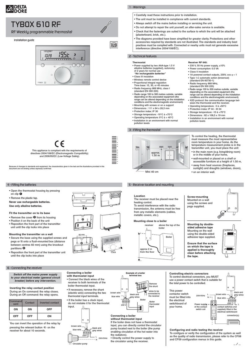 DELTA DORE TYBOX 610 RF installation guide